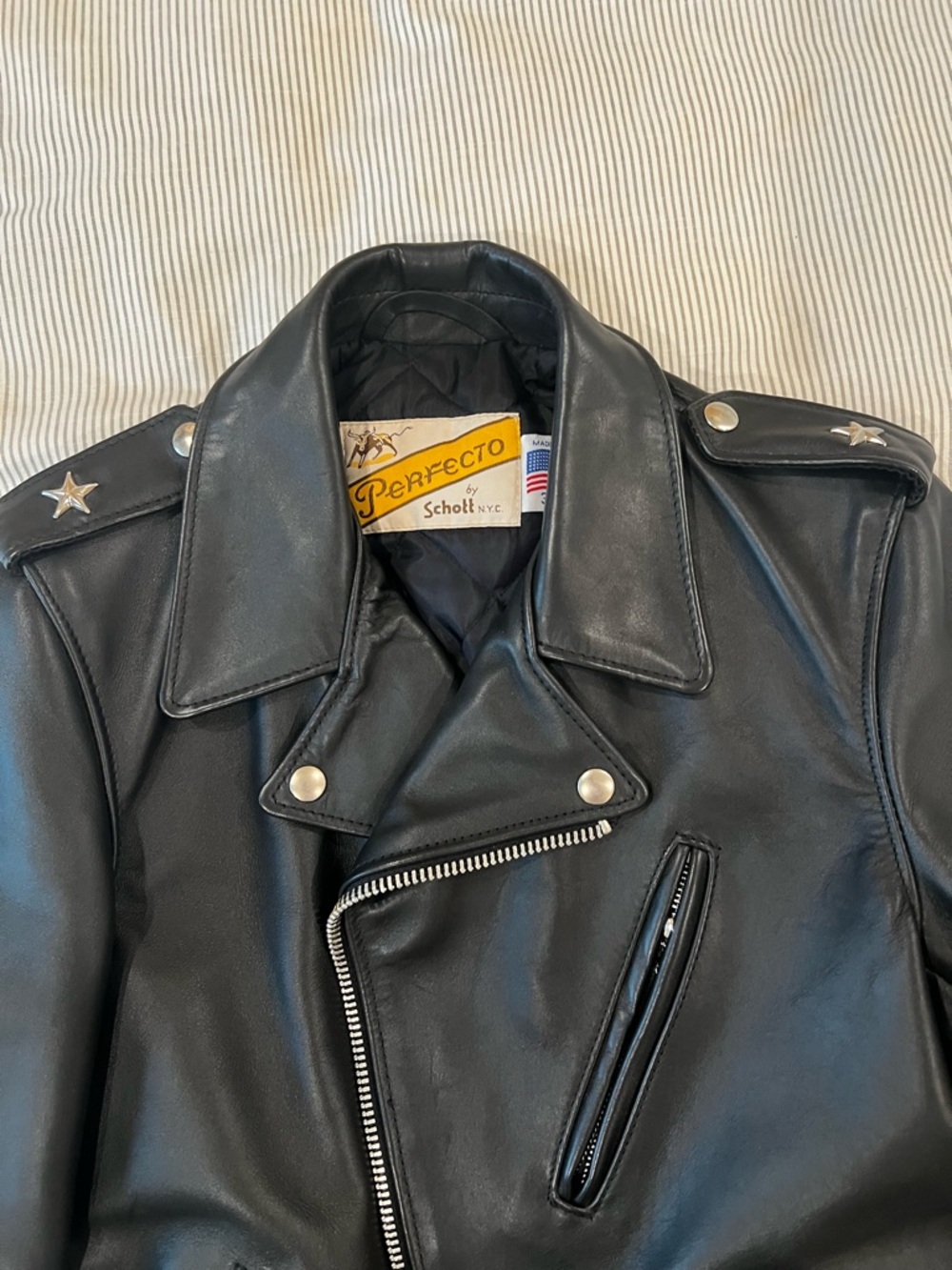 Schott NYC Perfecto 613s Black Leather Biker Jacket - Picture 8 of 14